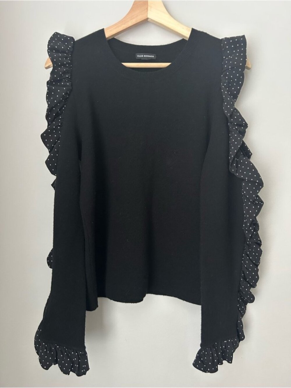 Club Monaco Cold-Shoulder Ruffle Sweater - Picture 3 of 11